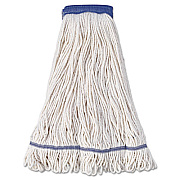 Boardwalk Super Loop Wet Mop Head, Cotton/Synthetic Fiber, 5" Headband, X-Large Size, White, 12/Carton (504WH)