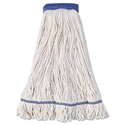 Boardwalk Super Loop Wet Mop Head, Cotton/Synthetic Fiber, 5" Headband, X-Large Size, White, 12/Carton (504WH)