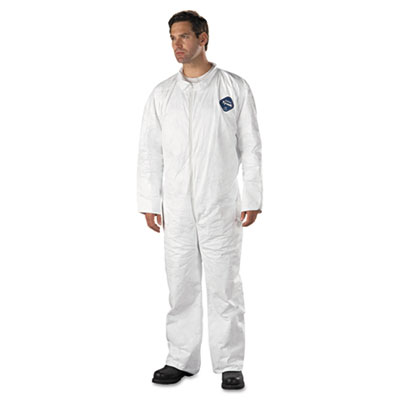 DuPont Tyvek Coveralls, Open Wrist/ankle, Hd Polyethylene, White, 3x-Large, 25/carton (TY120S3XL)