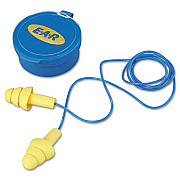 3M E-A-R UltraFit Multi-Use Earplugs, Corded, 25NRR, Yellow/Blue, 50 Pairs (3404002)
