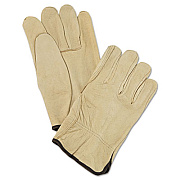 MCR Safety Unlined Pigskin Driver Gloves, Gunn Cut, Straight Thumb, Large, Cream, 12 Pairs (3400L)