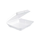 Dart Foam Hinged Lid Containers, 7.5 x 8 x 2.2, White, 200/Carton (80HT1R)