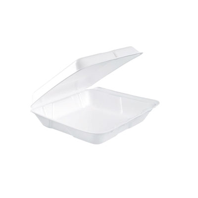 Dart Foam Hinged Lid Containers, 7.5 x 8 x 2.2, White, 200/Carton (80HT1R)