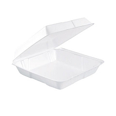 Dart Foam Hinged Lid Containers, 9.25 x 9.5 x 3, 200/Carton (95HT1R)