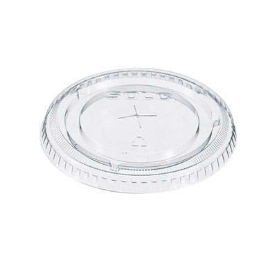SOLO Straw-Slot Cold Cup Lids, Fits 9 oz to 20 oz Cold Cups, Plastic, Clear, 100/Pack (662TSPK)