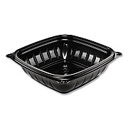 Dart PresentaBowls Pro Black Square Bowls, 8 oz, 5 x 5 x 1.5, Plastic, 63/Bag, 8 Bags/Carton (B8SB)