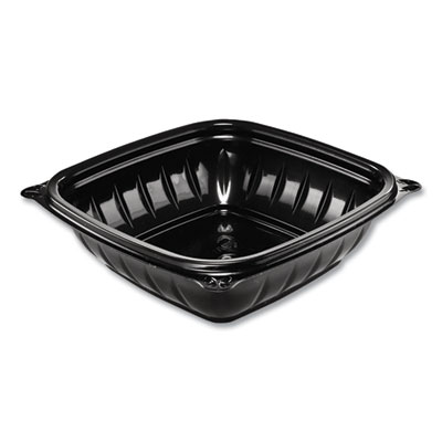 Dart PresentaBowls Pro Black Square Bowls, 8 oz, 5 x 5 x 1.5, Plastic, 63/Bag, 8 Bags/Carton (B8SB)