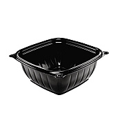 Dart PresentaBowls Pro Black Square Bowls, 12 oz, 5 x 5 x 2, Black, Plastic, 63/Bag, 8 Bags/Carton (B12SB)