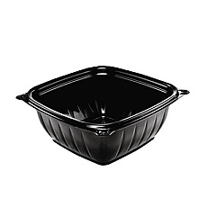 Dart PresentaBowls Pro Black Square Bowls, 12 oz, 5 x 5 x 2, Black, Plastic, 63/Bag, 8 Bags/Carton (B12SB)