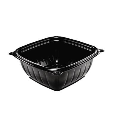 Dart PresentaBowls Pro Black Square Bowls, 12 oz, 5 x 5 x 2, Black, Plastic, 63/Bag, 8 Bags/Carton (B12SB)