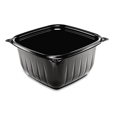 Dart PresentaBowls Pro Black Square Bowls, 16 oz, 5 x 5 x 2.5, Plastic, 63/Bag, 8 Bags/Carton (B16SB)
