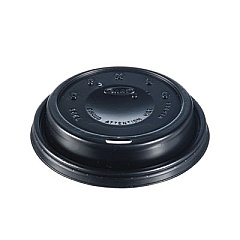 SOLO Cappuccino Dome Sipper Lids, Fits 12 oz to 24 oz Hot Cups, Plastic, Black, 100/Pack, 10 Packs/Carton (16ELBLK)