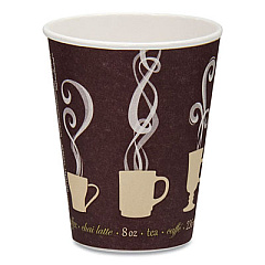 SOLO Thermoguard Insulated Paper Hot Cups, 8 oz, Steam Print Design, 1,000/Carton (DWTG8STCT)