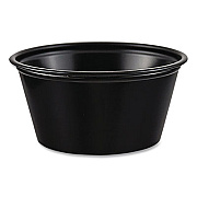Dart Polystyrene Portion Cups, 2 oz, Plastic, Black, 250/Bag, 10 Bags/Carton (P200BLK)