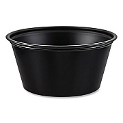 Dart Polystyrene Portion Cups, 3.25 oz, Plastic, Black, 250/Bag, 10 Bags/Carton (P325BLK)