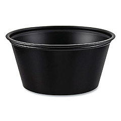 Dart Polystyrene Portion Cups, 3.25 oz, Plastic, Black, 250/Bag, 10 Bags/Carton (P325BLK)