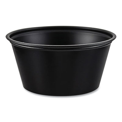 Dart Polystyrene Portion Cups, 3.25 oz, Plastic, Black, 250/Bag, 10 Bags/Carton (P325BLK)