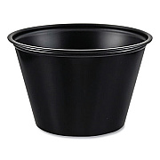 Dart Polystyrene Portion Cups, 4 oz, Plastic, Black, 250/Bag, 10 Bags/Carton (P400BLK)