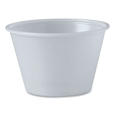Dart Polystyrene Portion Cups, 4 oz, Plastic, Translucent, 250/Bag, 10 Bags/Carton (P400N)
