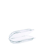 Dart StayLock Clear Hinged Lid Containers, 4.5 x 8.5 x 2.1, Clear, Plastic, 250/Carton (PET18UT1)