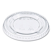 Dart Portion/Souffle Cup Lids, Fits 3.25 oz to 9 oz Portion Cups, Plastic, Clear, 125/Pack, 20 Packs/Carton (PL4N)
