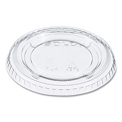 Dart Portion/Souffle Cup Lids, Fits 3.25 oz to 9 oz Portion Cups, Plastic, Clear, 125/Pack, 20 Packs/Carton (PL4N)