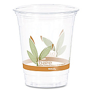 Dart Bare Eco-Forward RPET Cold Cups, Squat, 12 oz to 14 oz, Plastic, Leaf Design, 50/Pack (RTP12BAREPK)