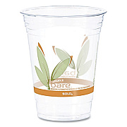 Dart Bare Eco-Forward RPET Cold Cups ProPlanet Seal, 16 oz to 18 oz, Plastic, Leaf Design, Clear, 50/Pack, 20 Packs/Carton (RTP16DBARECT)