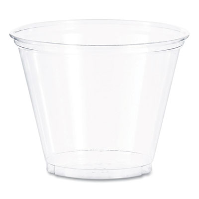 SOLO Ultra Clear PET Cups, Squat, 9 oz, Plastic, 50/Bag, 20 Bags/Carton (TP9R)