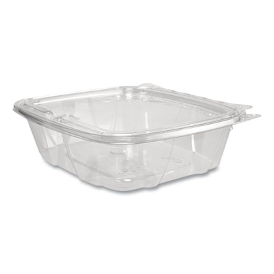 Dart ClearPac SafeSeal rPET Tamper-Resistant Container, ProPlanet Seal, Flat Lid, 24 oz, Clear, 100/Bag, 2 Bags/Carton (CH24DEF)