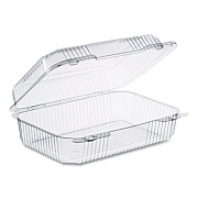 Dart StayLock Clear Hinged Lid Containers, Oblong, 6.81 x 9.4 x 3.1, Plastic, 125/Bag, 2/Carton (C40UT1)