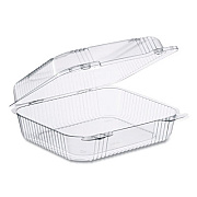Dart StayLock Clear Hinged Lid Containers, 7.8 x 8.3 x 3, Clear, Plastic, 125/Bag, 2 Bags/Carton (C51UT1)