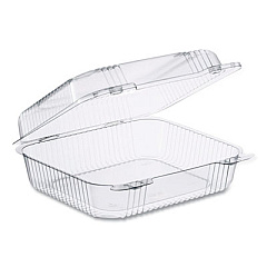 Dart StayLock Clear Hinged Lid Containers, 7.8 x 8.3 x 3, Clear, Plastic, 125/Bag, 2 Bags/Carton (C51UT1)