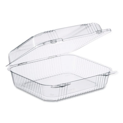 Dart StayLock Clear Hinged Lid Containers, 7.8 x 8.3 x 3, Clear, Plastic, 125/Bag, 2 Bags/Carton (C51UT1)
