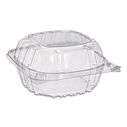 Dart ClearSeal Hinged-Lid Plastic Containers, 5.8 x 6 x 3, Clear, Plastic, 125/Pack, 4 Packs/Carton (C57PST1)