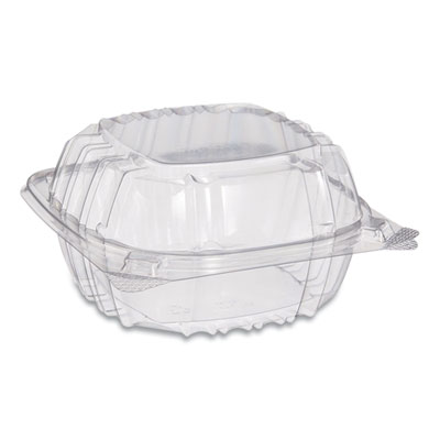 Dart ClearSeal Hinged-Lid Plastic Containers, 5.8 x 6 x 3, Clear, Plastic, 125/Pack, 4 Packs/Carton (C57PST1)