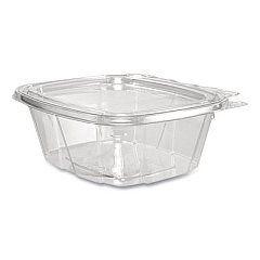 Dart ClearPac SafeSeal Tamper-Resistant/Evident Containers, Flat Lid, 16 oz, Clear, Plastic, 100/Bag, 2 Bags/Carton (CH16DEF)