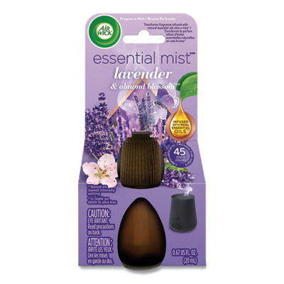 Air Wick Essential Mist Refill, Lavender and Almond Blossom, 0.67 oz Bottle, 6/Carton (98552)
