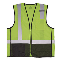 ergodyne GloWear 8210Z Hi-Vis Class 2 Mesh Vest, 2X-Large to 3X-Large, Lime (23017)