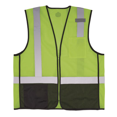 ergodyne GloWear 8210Z Hi-Vis Class 2 Mesh Vest, 2X-Large to 3X-Large, Lime (23017)