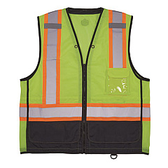 ergodyne GloWear 8251HDZ Class 2 Two-Tone Hi-Vis Safety Vest, Large to X-Large, Lime (23035)