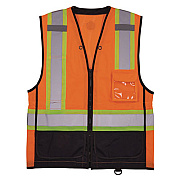 ergodyne GloWear 8251HDZ Class 2 Two-Tone Hi-Vis Safety Vest, 2X-Large to 3X-Large, Orange (23047)