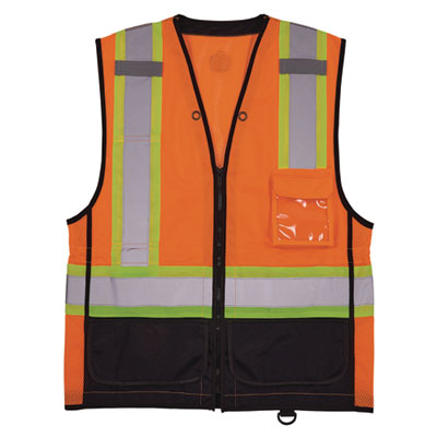 ergodyne GloWear 8251HDZ Class 2 Two-Tone Hi-Vis Safety Vest, 2X-Large to 3X-Large, Orange (23047)