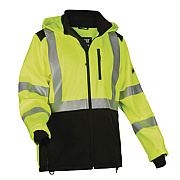 ergodyne GloWear 8353 Class 3 Hi-Vis Softshell Water-Resistant Jacket, X-Large, Lime (23525)