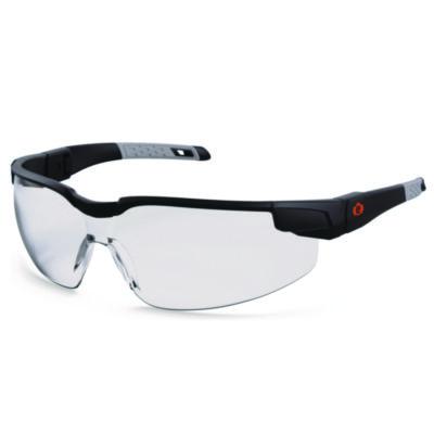 ergodyne Skullerz DELLENGER Anti-Fog Safety Glasses with Adjustable Temples, Matte Black Half Frame, Clear Single Lens (50061)