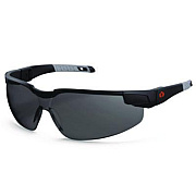 ergodyne Skullerz DELLENGER Safety Glasses with Adjustable Temples, Matte Black Half Frame, Smoke Single Lens (50062)
