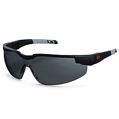 ergodyne Skullerz DELLENGER Anti-Fog Safety Glasses with Adjustable Temples, Matte Black Half Frame, Smoke Single Lens (50063)