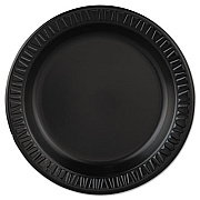 Dart Quiet Classic Laminated Foam Dinnerware, Plate, 9" dia, Black, 125/Pack, 4 Packs/Carton (9PBQR)