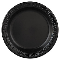 Dart Quiet Classic Laminated Foam Dinnerware, Plate, 9" dia, Black, 125/Pack, 4 Packs/Carton (9PBQR)