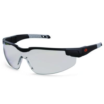 ergodyne Skullerz DELLENGER Anti-Fog Safety Glasses with Adjustable Temples, Matte Black Half Frame, Clear Single I/O Lens (50065)